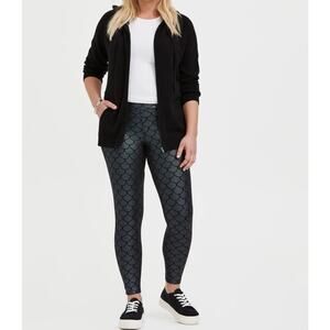 Torrid Foil Mermaid Scale Black Legging Size 2/Large High Waist